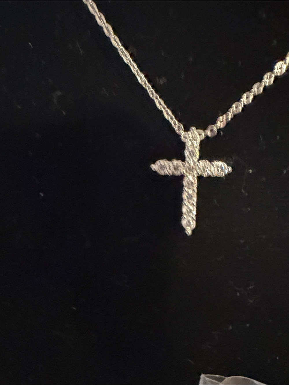 Moissanite Cross Pendant Necklace - Silver-Toned - Picture 3 of 4